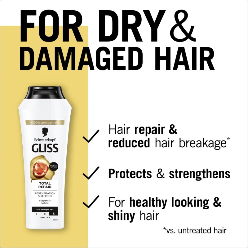 Schwarzkopf Gliss Total Repair интензивен регенериращ шампоан 400 мл.