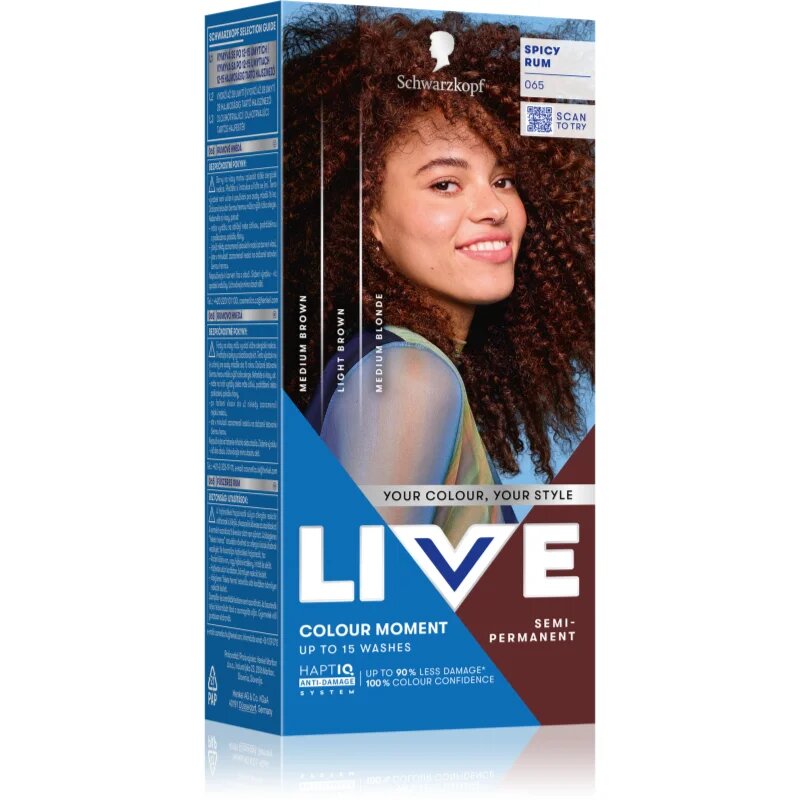 Schwarzkopf LIVE Colour Moment полуперманентна боя за коса цвят 065 Spicy Rum 50 мл.