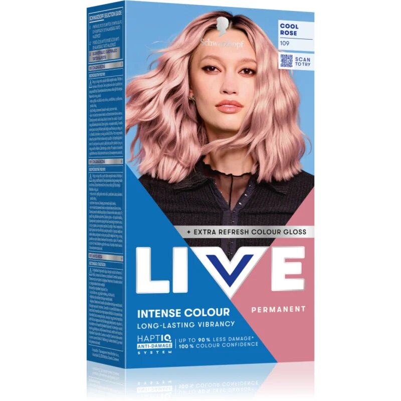 Schwarzkopf LIVE Intense Colour перманентната боя за коса цвят 109 Cool Rose 1 бр.