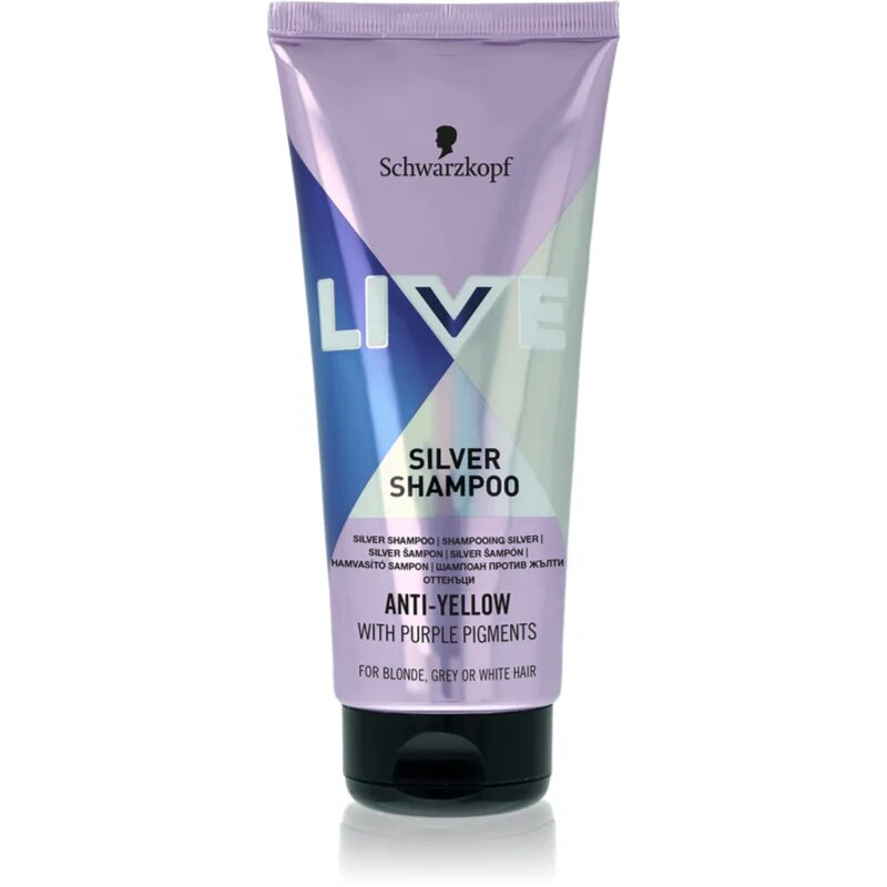 Schwarzkopf LIVE Silver почистващ шампоан неутрализиращ жълтеникавите оттенъци 200 мл.