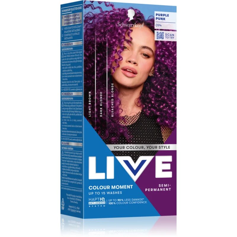 Schwarzkopf LIVE Ultra Brights or Pastel полуперманентна боя за коса цвят 94 Purple Punk 1 бр.
