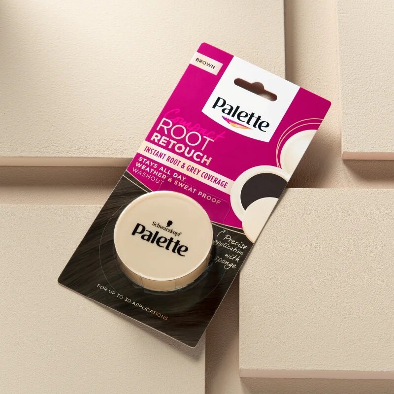 Schwarzkopf Palette Compact Root Retouch коректор за новоизрастнала и сива коса с пудра ефект цвят Brown 3 гр.