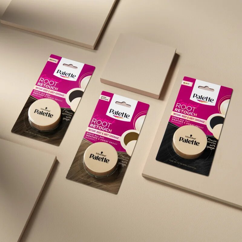 Schwarzkopf Palette Compact Root Retouch коректор за новоизрастнала и сива коса с пудра ефект цвят Light Brown 3 гр.
