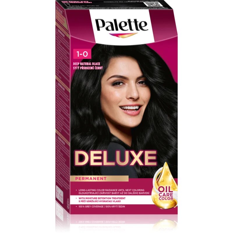 Schwarzkopf Palette Deluxe перманентната боя за коса цвят 1-0 Deep Natural Black 1 бр.