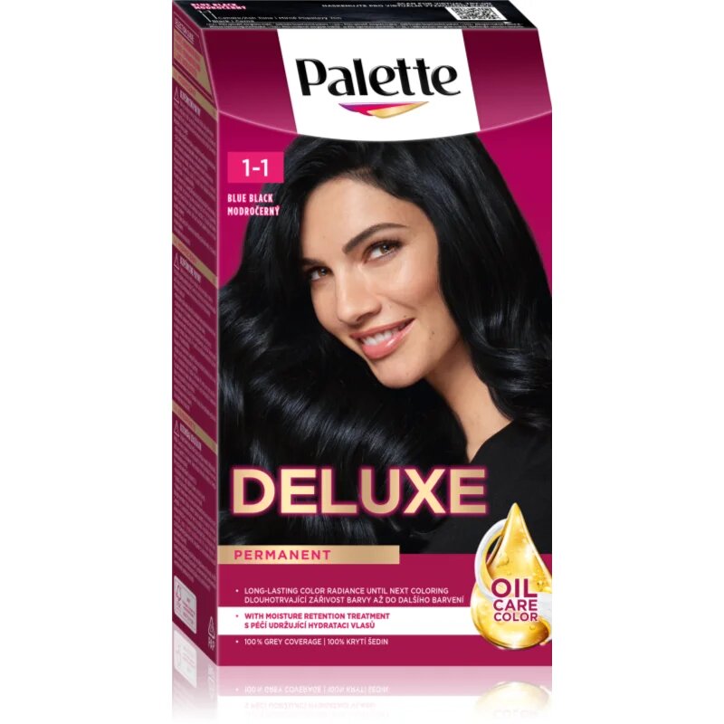 Schwarzkopf Palette Deluxe перманентната боя за коса цвят 1-1 Blue Black 1 бр.