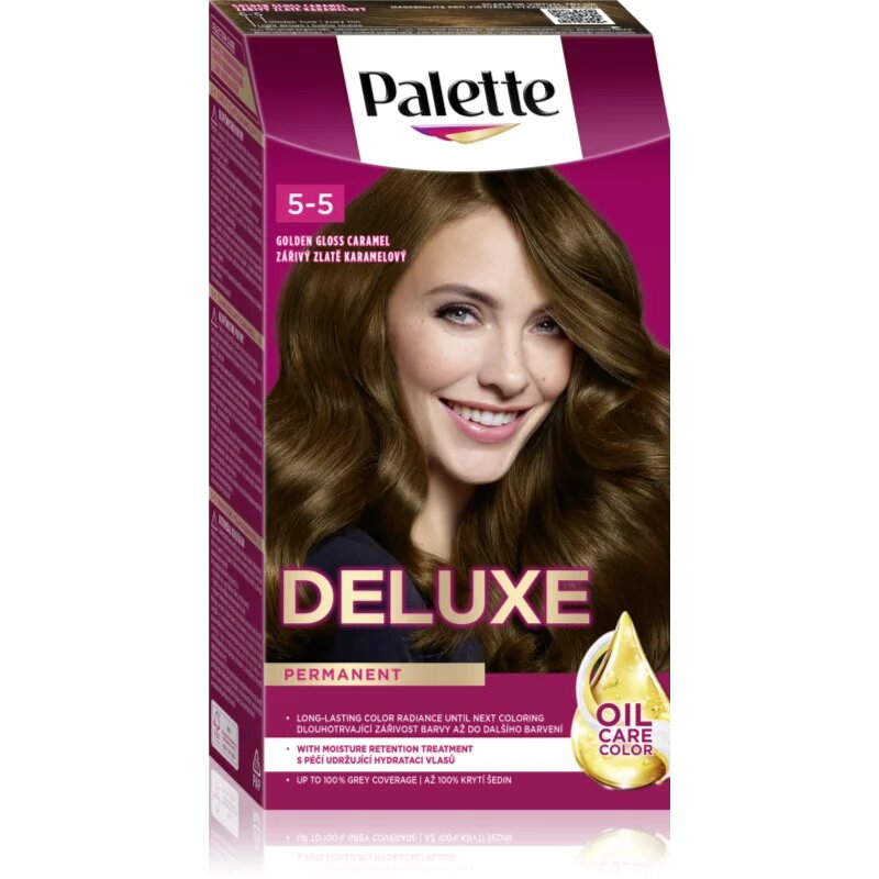 Schwarzkopf Palette Deluxe перманентната боя за коса цвят 5-5 Golden Gloss Caramel 1 бр.