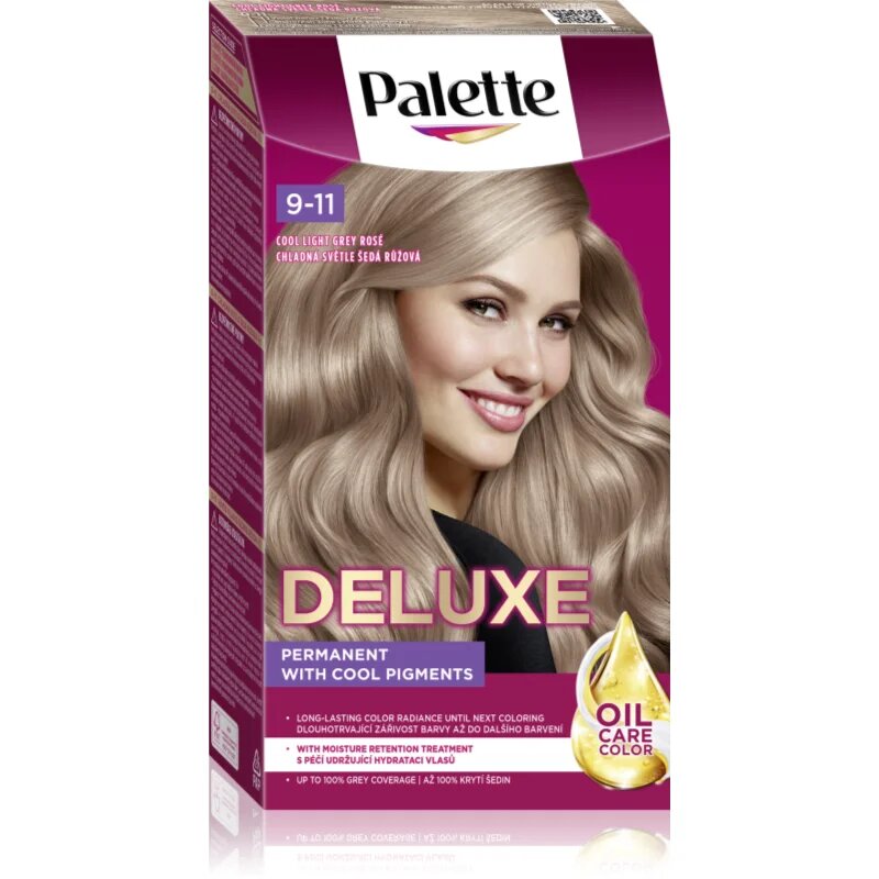 Schwarzkopf Palette Deluxe перманентната боя за коса цвят 9-11 Cool Light Grey Rose 1 бр.