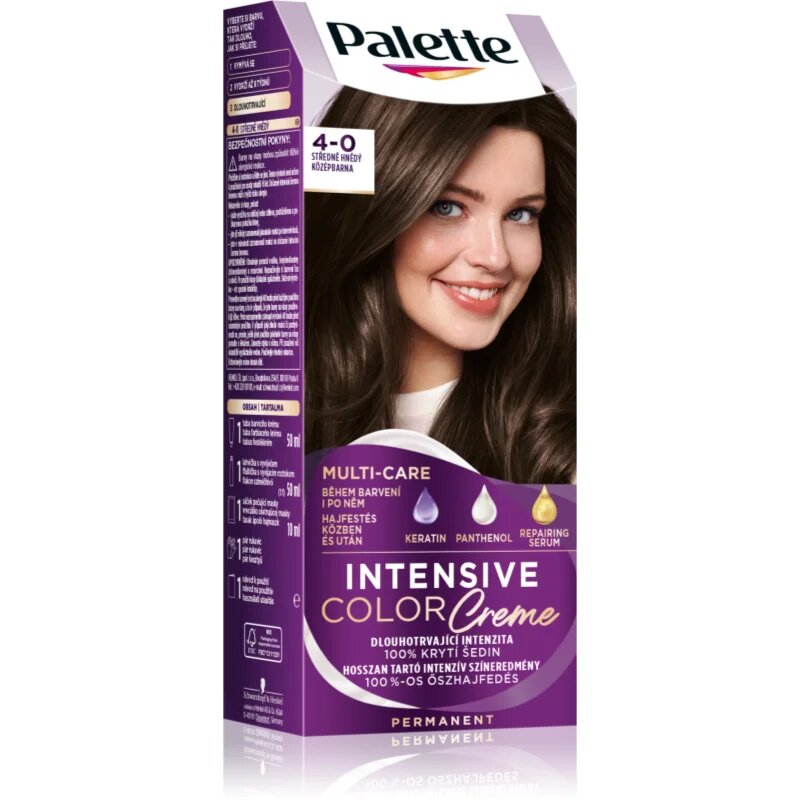 Schwarzkopf Palette Intensive Color Creme перманентната боя за коса цвят 4-0 N3 Medium Brown 1 бр.