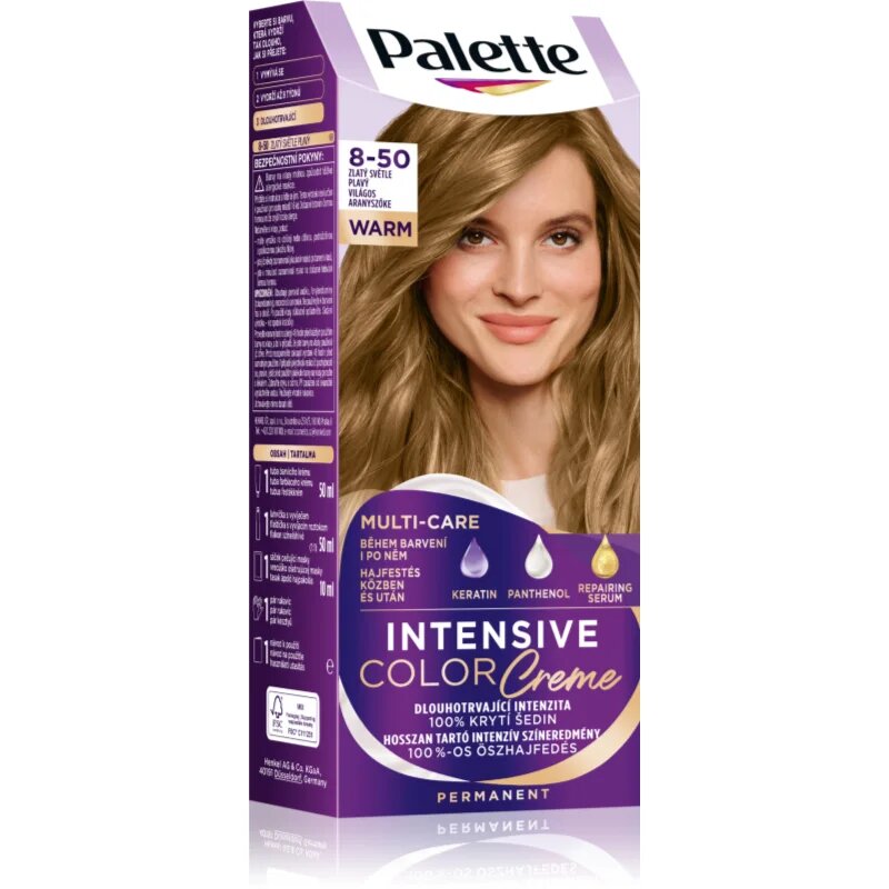 Schwarzkopf Palette Intensive Color Creme перманентната боя за коса цвят 8-50 Light Golden Blonde 1 бр.