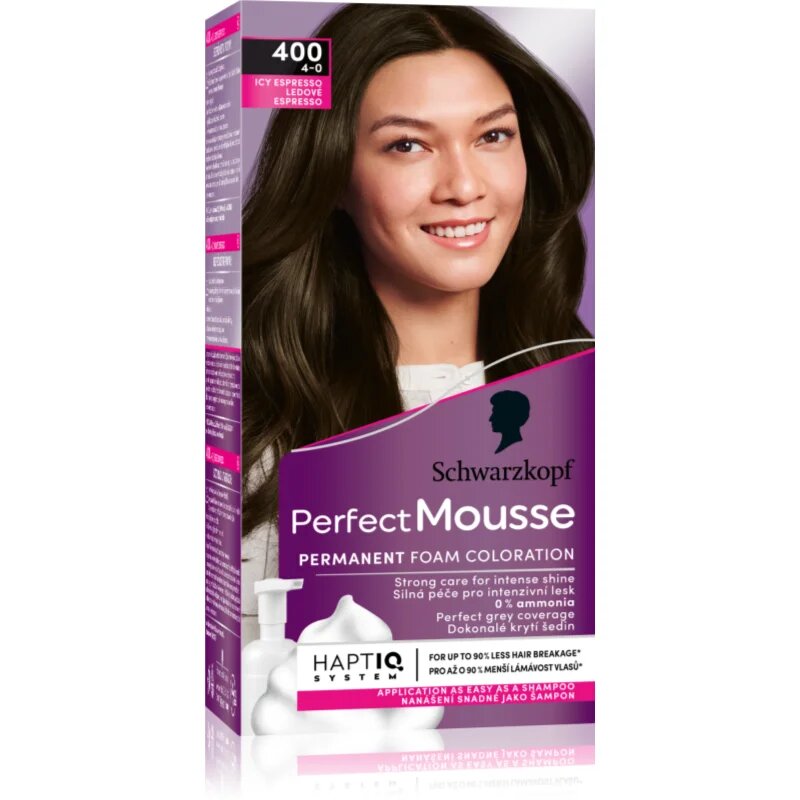 Schwarzkopf Perfect Mousse перманентната боя за коса цвят 400 Icy Espresso 1 бр.