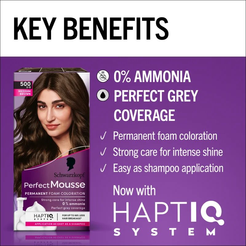 Schwarzkopf Perfect Mousse перманентната боя за коса цвят 600 Light brown 1 бр.