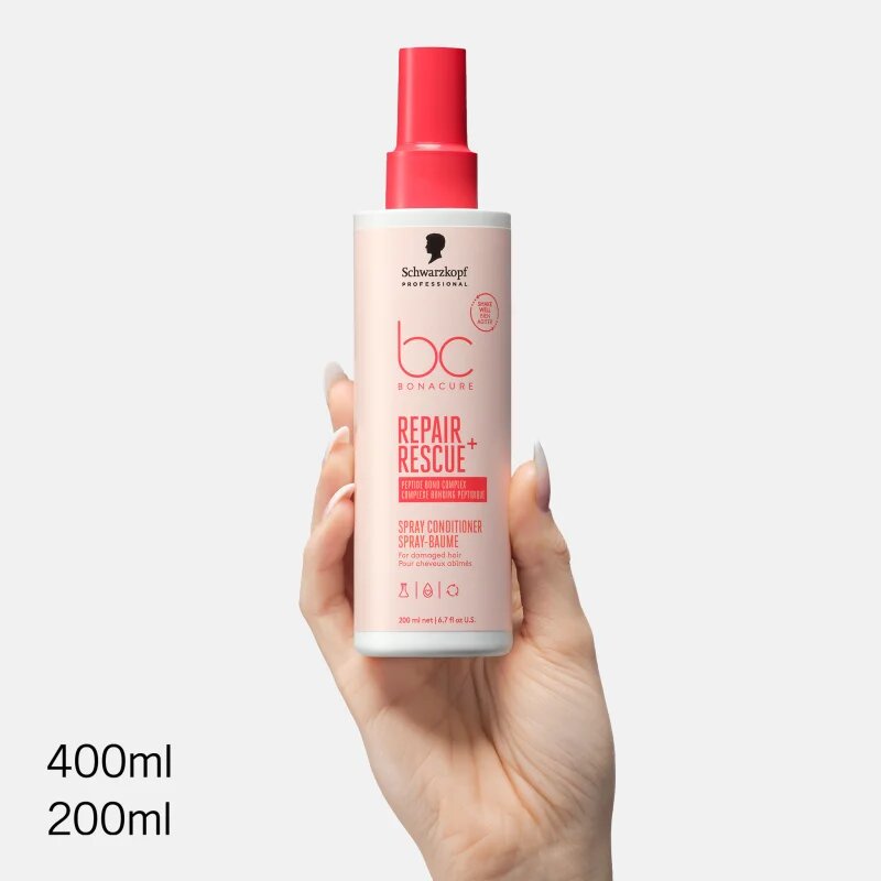 Schwarzkopf Professional BC Bonacure Repair Rescue+ балсам без отмиване за увредена коса в спрей 200 мл.