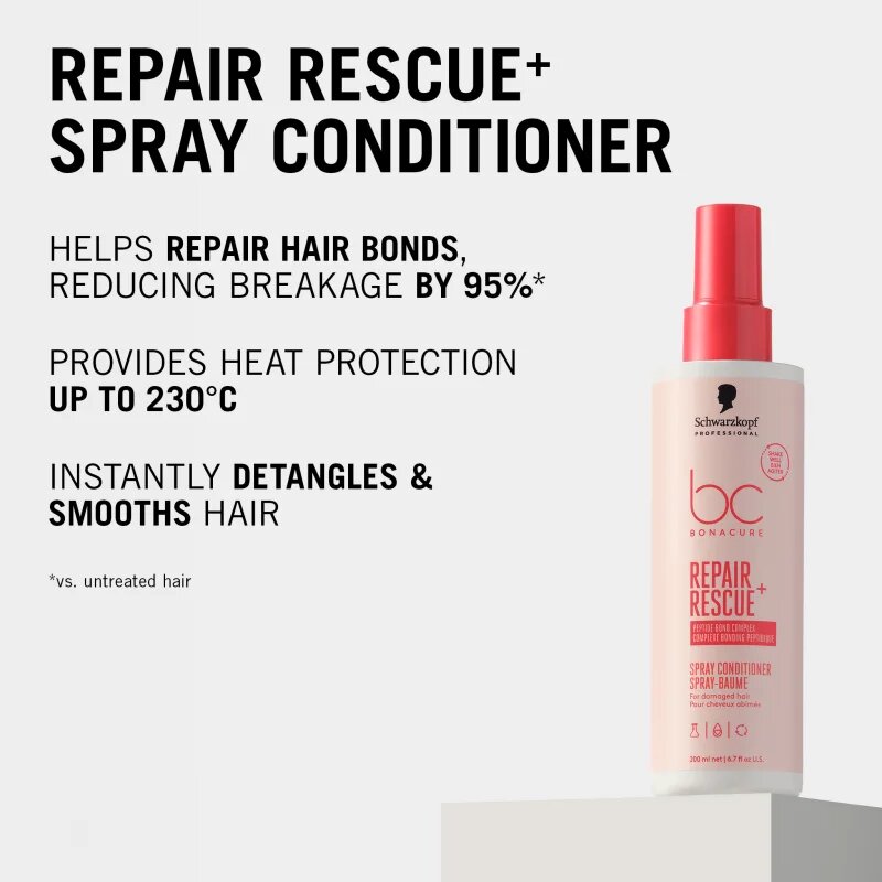 Schwarzkopf Professional BC Bonacure Repair Rescue+ балсам без отмиване за увредена коса в спрей 200 мл.