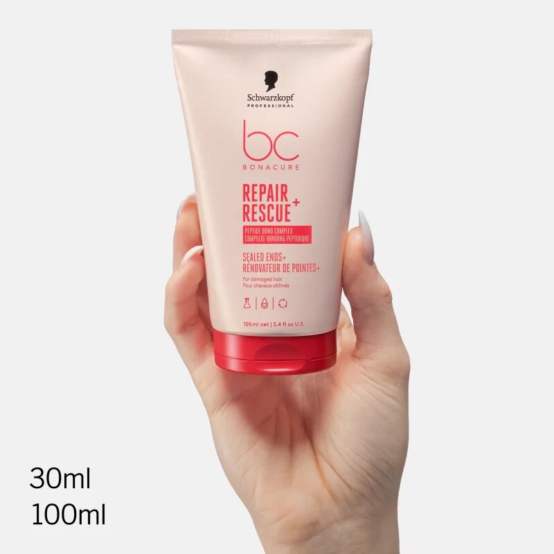 Schwarzkopf Professional BC Bonacure Repair Rescue+ кремообразен серум за силно увредена коса с цъфтящи краища 100 мл.