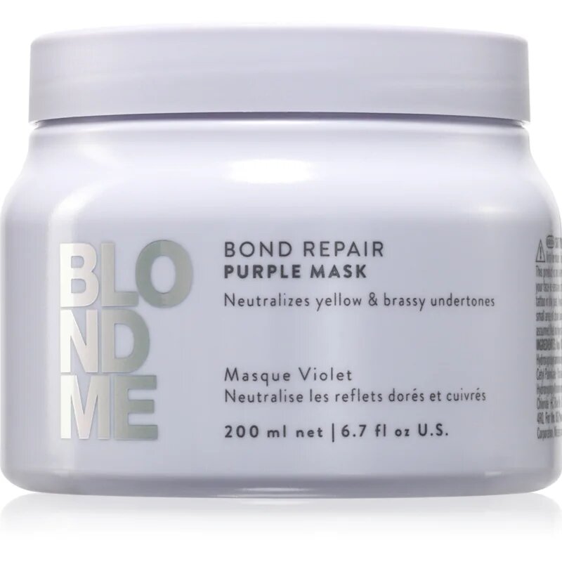 Schwarzkopf Professional Blondme Bond Repair Purple Mask маска за коса неутрализиращ жълтеникавите оттенъци 200 мл.