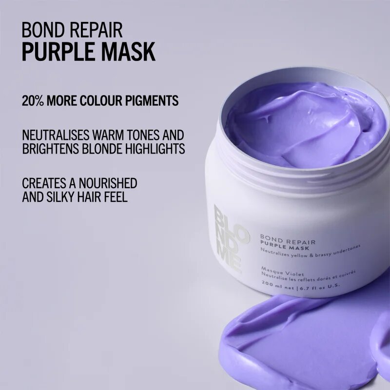 Schwarzkopf Professional Blondme Bond Repair Purple Mask маска за коса неутрализиращ жълтеникавите оттенъци 200 мл.