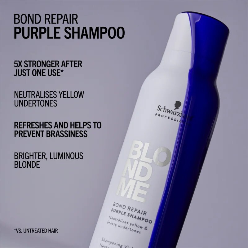 Schwarzkopf Professional Blondme Bond Repair Purple Shampoo лилав шампоан за руса коса 300 мл.