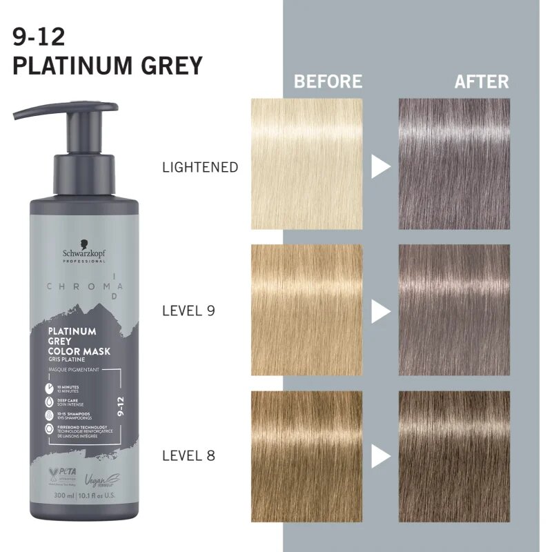 Schwarzkopf Professional Chroma ID Color Mask Интензивна възстановяваща цветна маска За коса цвят 9-12 Platinum Grey 300 мл.