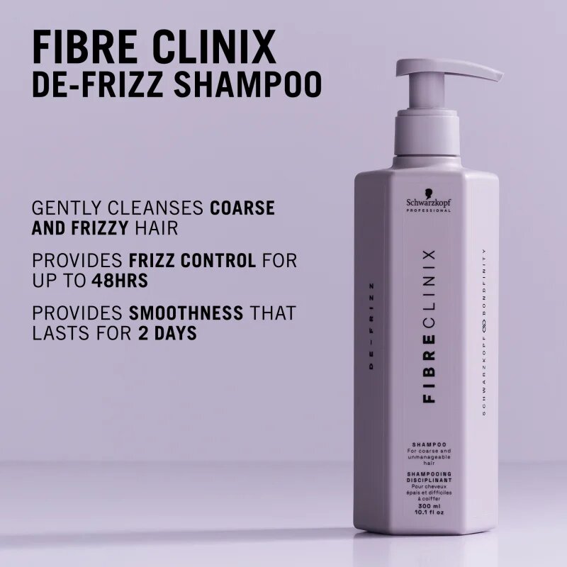 Schwarzkopf Professional Fibre Clinix De-Frizz Shampoo изправящ шампоан за непокорна коса 300 мл.