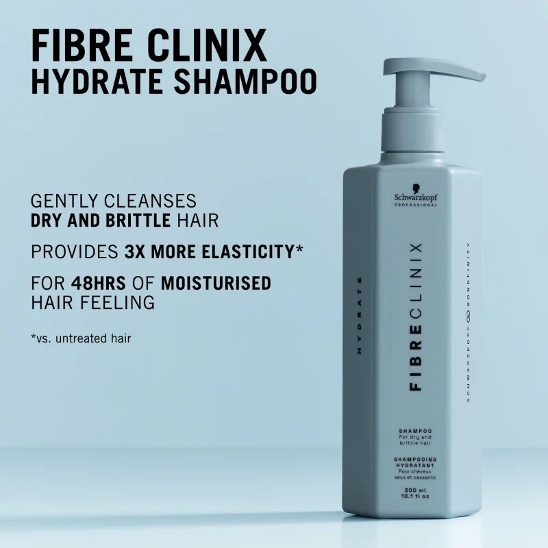 Schwarzkopf Professional Fibre Clinix Hydrate Shampoo хидратиращ шампоан за суха коса 300 мл.