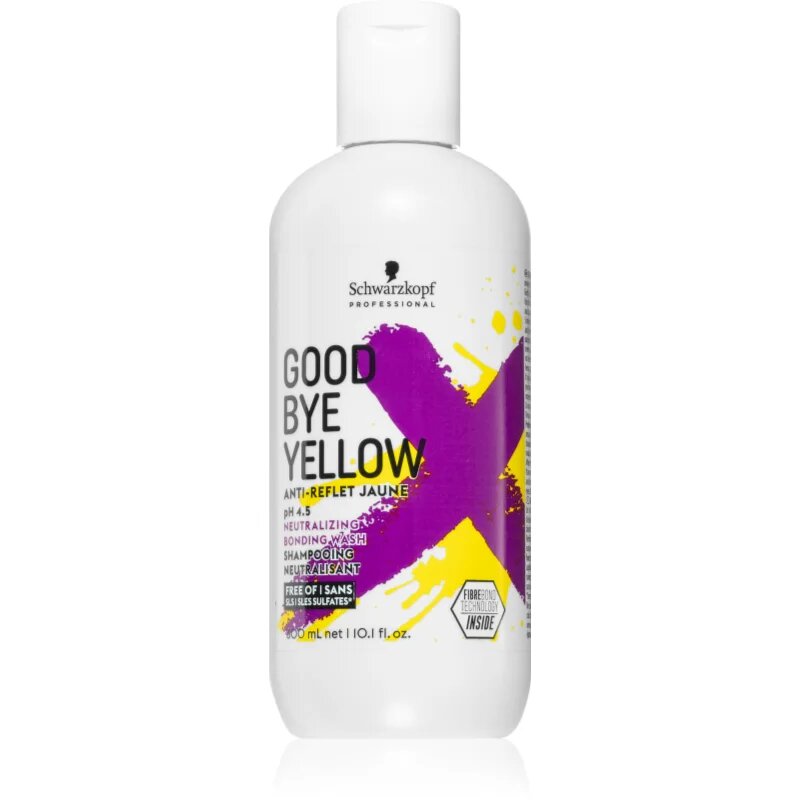 Schwarzkopf Professional Goodbye Yellow шампоан неутрализиращ жълтите нюанси за боядисана коса и коса с кичури 300 мл.