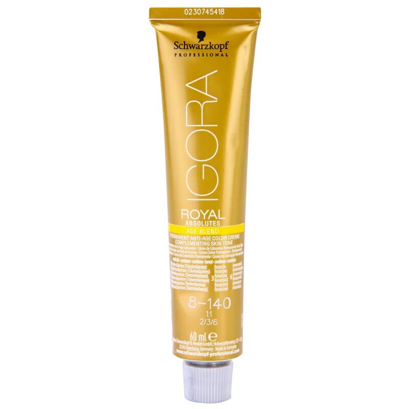 Schwarzkopf Professional IGORA Royal Absolutes Age Blend боя за коса цвят 8-140 Light Blonde Cendré Beige Natural 60 мл.