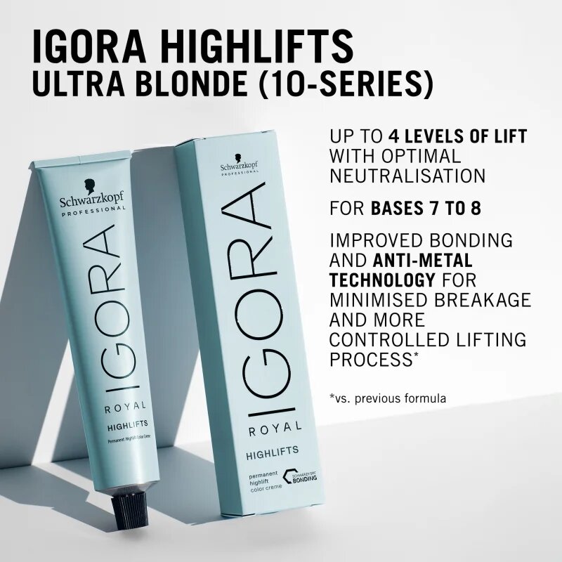 Schwarzkopf Professional IGORA Royal Highlifts оцветяващ крем за студени руси нюанси цвят 10-0 60 мл.