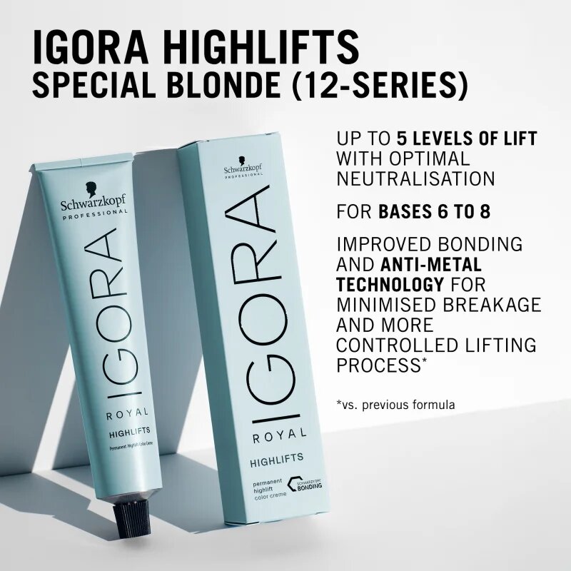 Schwarzkopf Professional IGORA Royal Highlifts оцветяващ крем за студени руси нюанси цвят 12-0 60 мл.