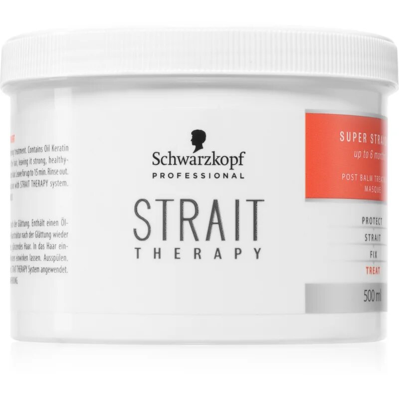 Schwarzkopf Professional STRAIT Therapy Post Balm Treatment реструктурираща маска за укрепване на косата 500 мл.