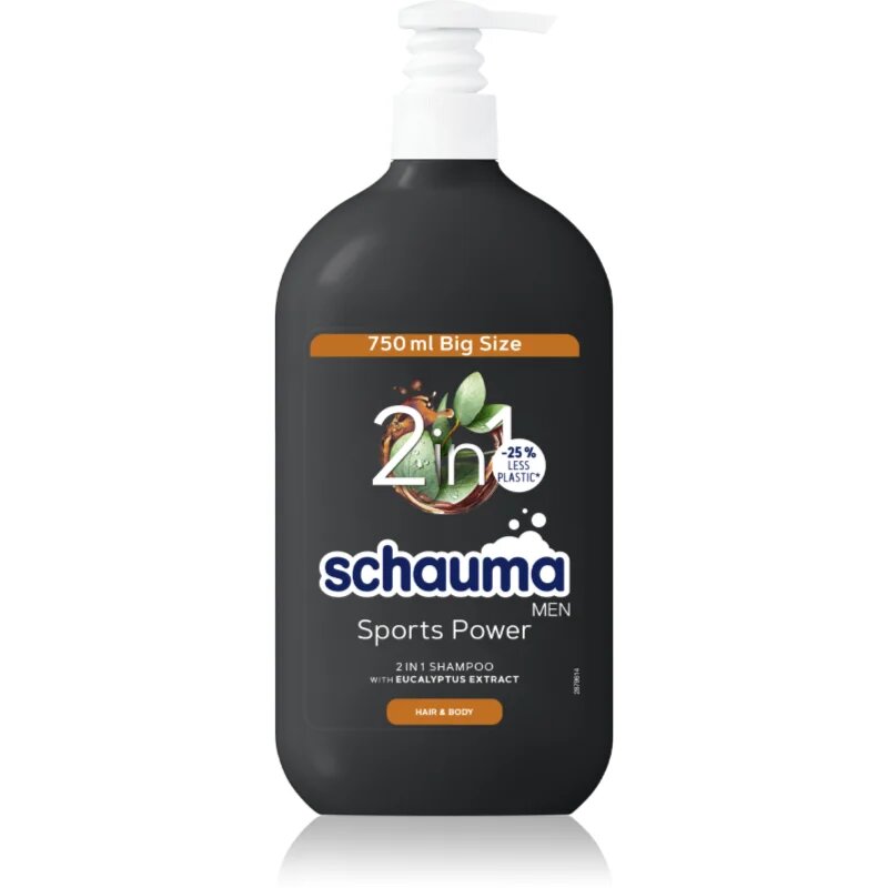 Schwarzkopf Schauma MEN душ гел и шампоан 2 в 1 за мъже Sports Power 750 мл.