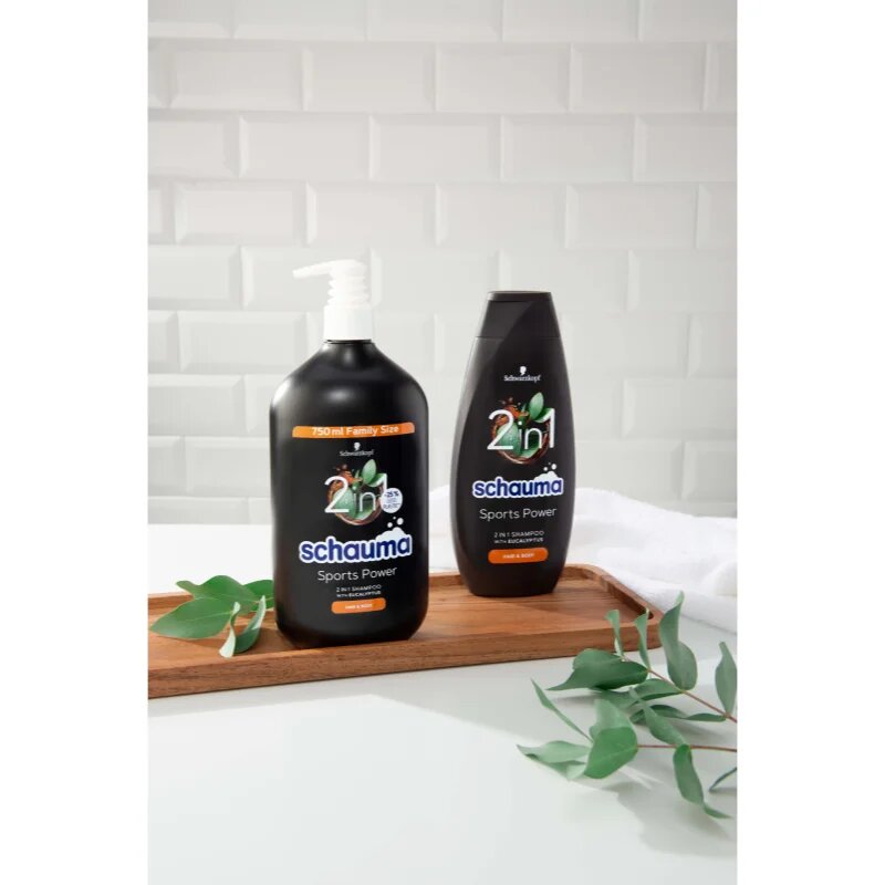 Schwarzkopf Schauma MEN душ гел и шампоан 2 в 1 за мъже Sports Power 750 мл.