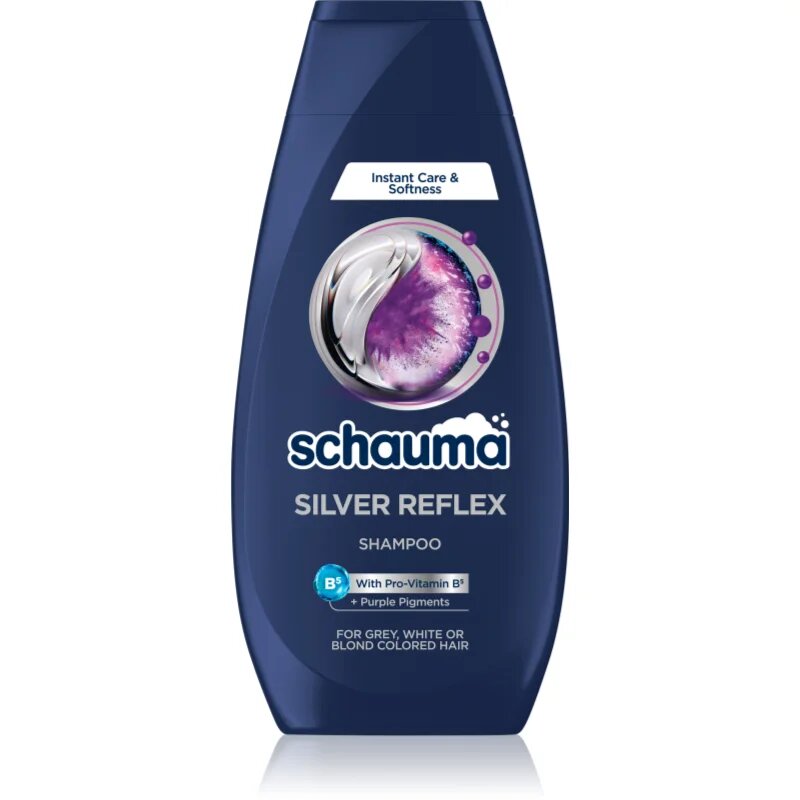Schwarzkopf Schauma Silver Reflex шампоан неутрализиращ жълтите нюанси за изрусена коса коса с кичури със студени руси нюанси 350 мл.