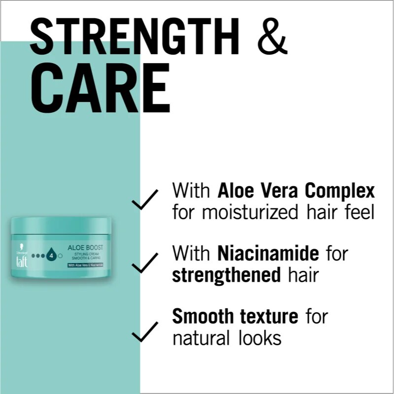 Schwarzkopf Taft Aloe Boost хидратиращ стилизиращ крем 100 мл.