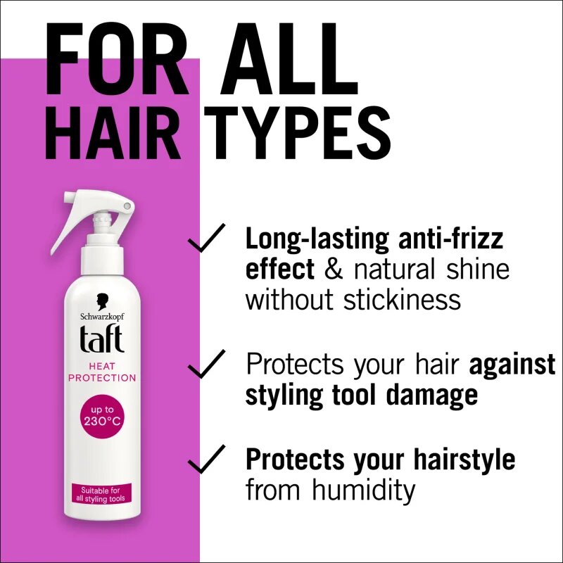 Schwarzkopf Taft Heat Protection защитен спрей за коса изложена на високи температури 250 мл.