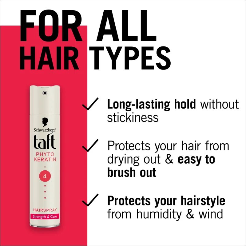 Schwarzkopf Taft Phytokeratin лак за коса със силна фиксация 250 мл.