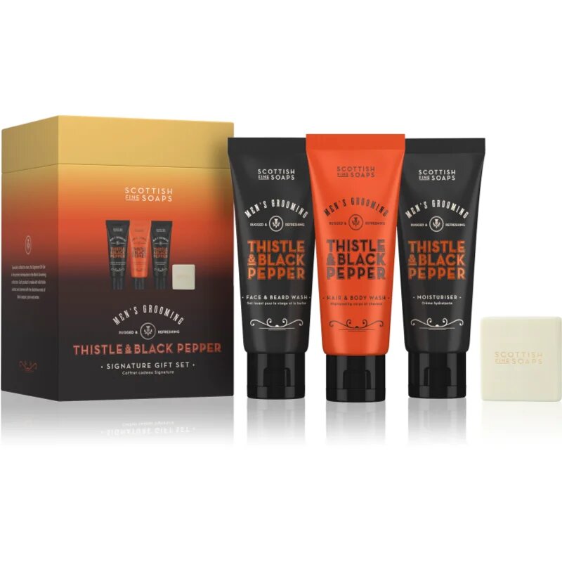 Scottish Fine Soaps Thistle & Black Pepper подаръчен комплект за мъже