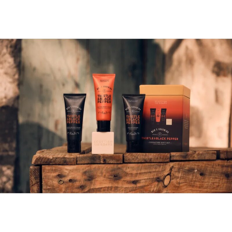 Scottish Fine Soaps Thistle & Black Pepper подаръчен комплект за мъже