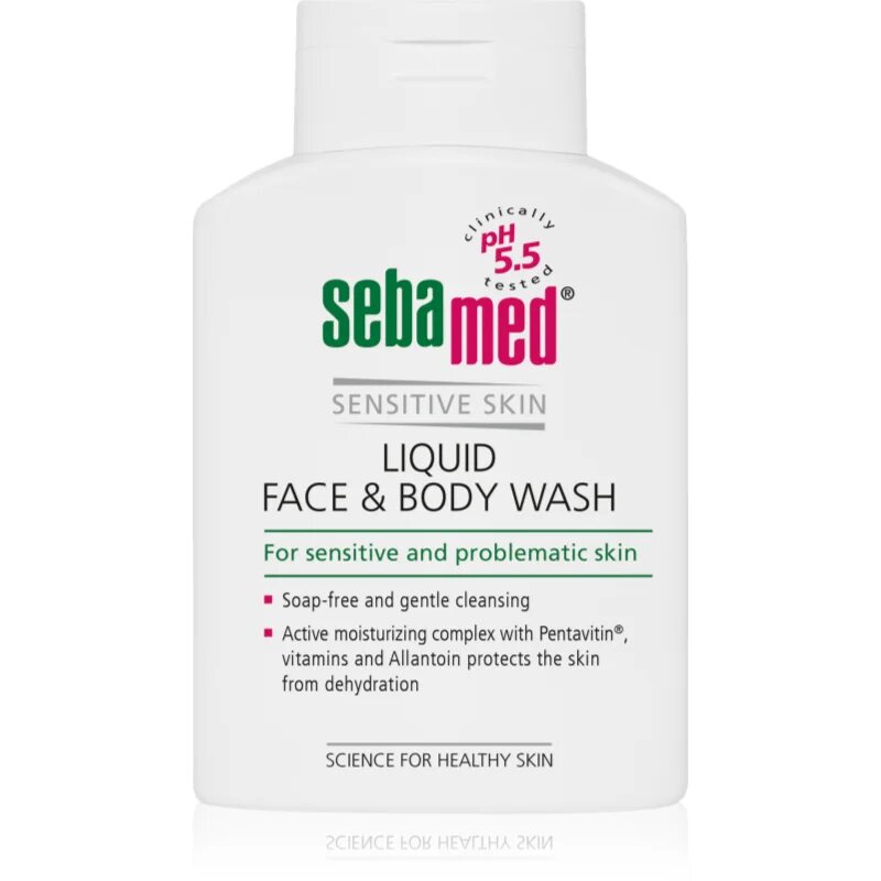 Sebamed Face & Body Wash Sensitive Skin нежна миеща емулсиця за тяло и лице за чувствителна кожа 200 мл.