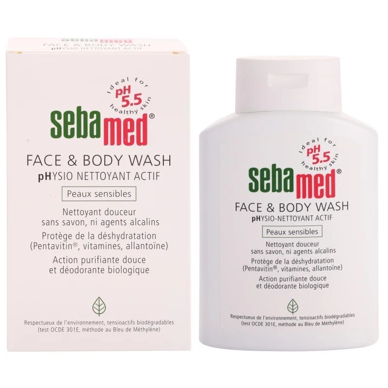 Sebamed Face & Body Wash Sensitive Skin нежна миеща емулсиця за тяло и лице за чувствителна кожа 200 мл.