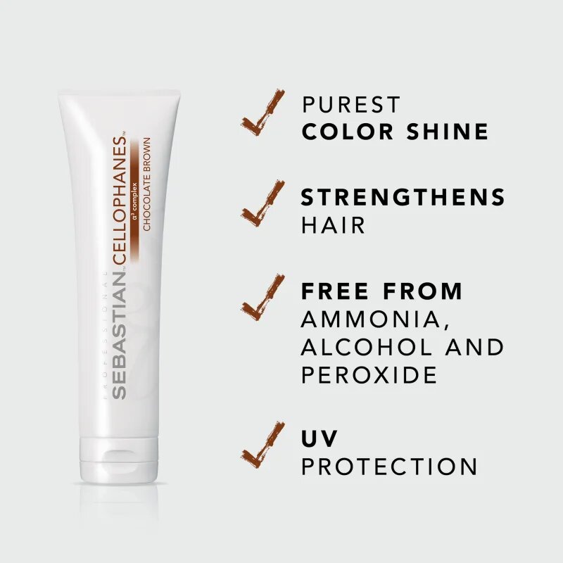 Sebastian Professional Cellophanes маска възвръщаща блясък на боядисана коса цвят Choco Brown 300 мл.