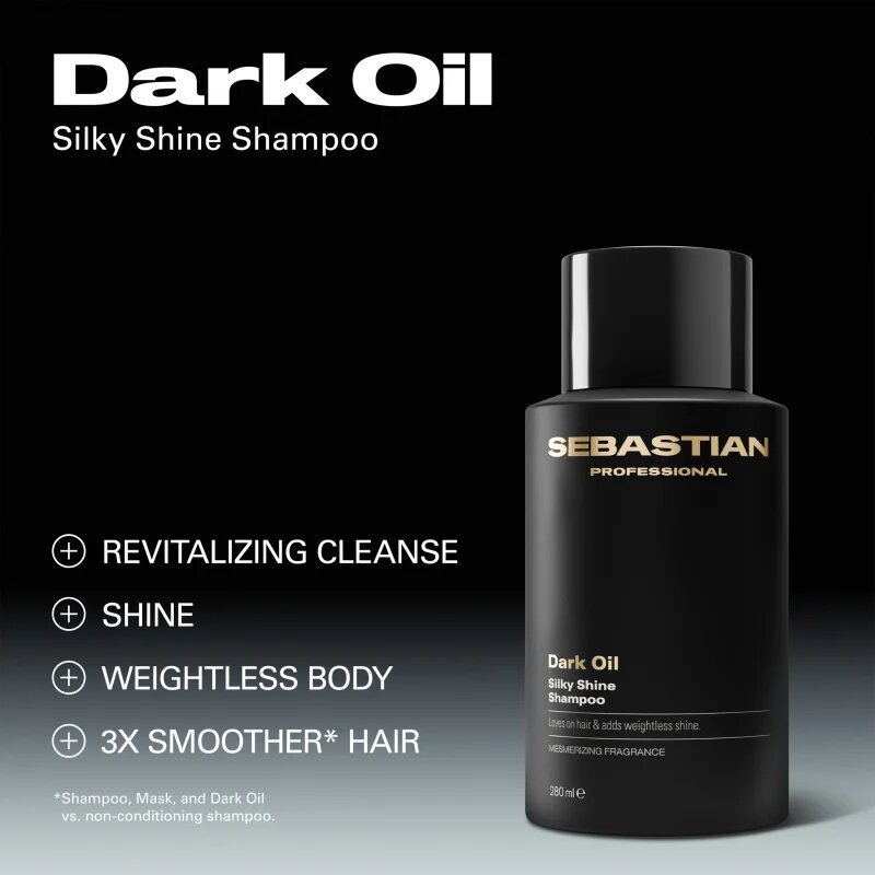 Sebastian Professional Dark Oil хидратиращ шампоан за блясък и мекота на косата 1000 мл.