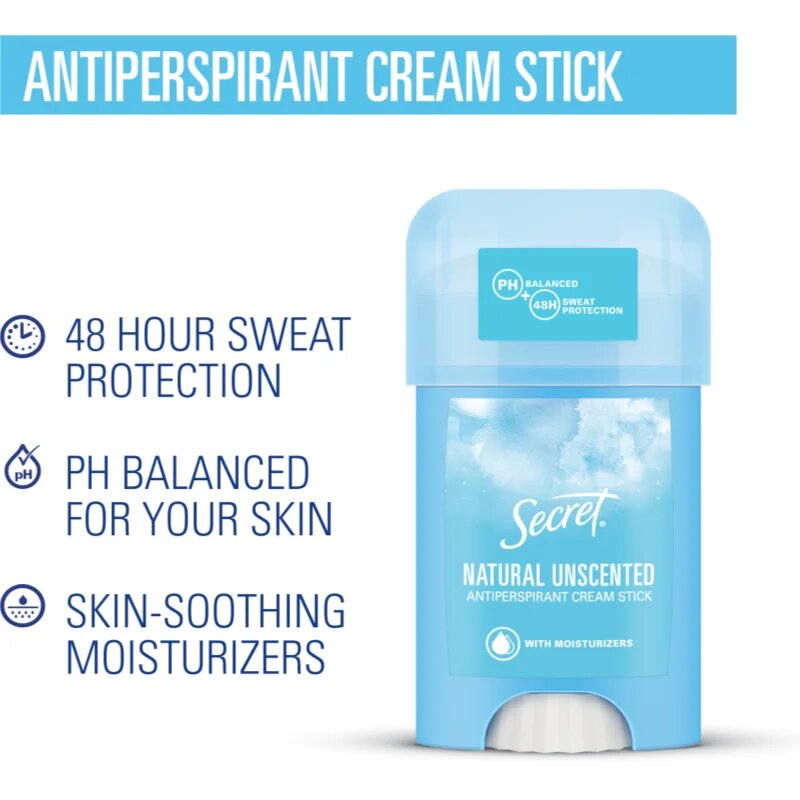Secret Natural Unscented Antiperspirant Cream Stick крем-антиперспирант за жени 40 мл.