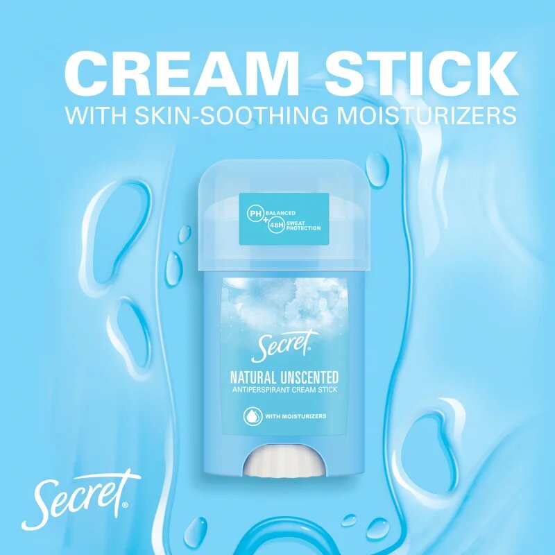 Secret Natural Unscented Antiperspirant Cream Stick крем-антиперспирант за жени 40 мл.