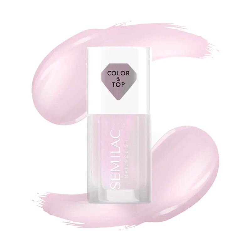 Semilac Color & Top лак за нокти цвят Pink Glow 7 мл.