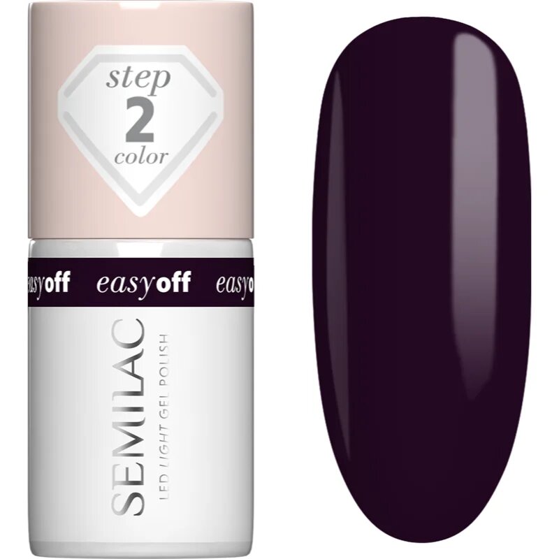 Semilac Easy Off Step 2 гел лак за нокти с използване на UV/LED лампа цвят Berry On Top 7 мл.