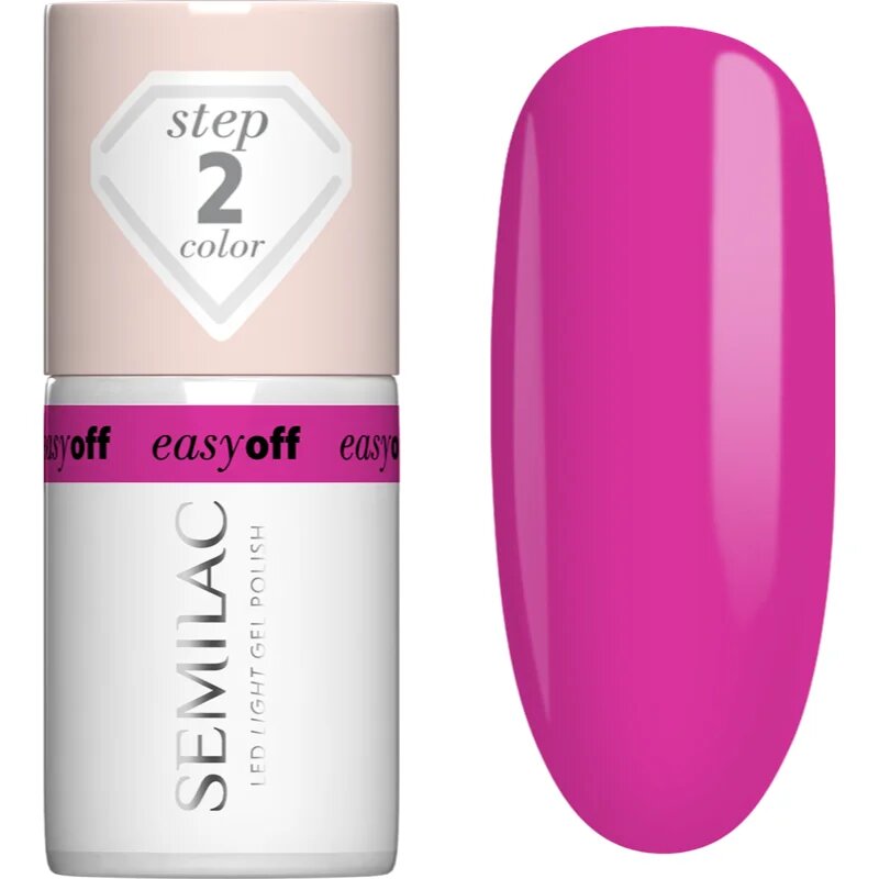 Semilac Easy Off Step 2 гел лак за нокти с използване на UV/LED лампа цвят Magenta Crush 7 мл.