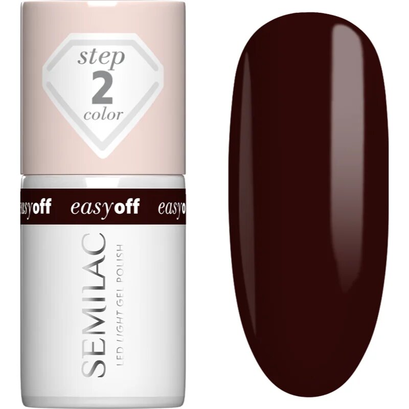 Semilac Easy Off Step 2 гел лак за нокти с използване на UV/LED лампа цвят Marrom Choco 7 мл.