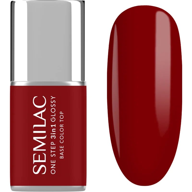 Semilac One Step 3in1 Glossy гел лак за нокти цвят 575 Dark Red 7 мл.