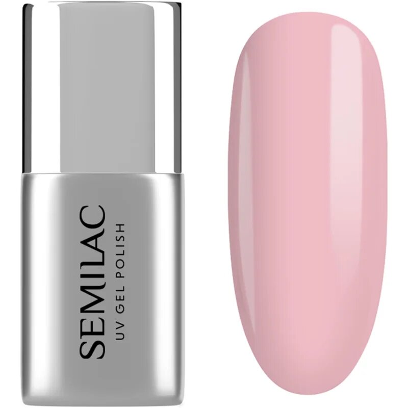 Semilac UV Gel Base Fiber Base основен лак за нокти с гел цвят Pink Milk 7 мл.