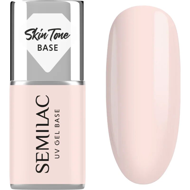 Semilac UV Gel Base Skin Tone Base основен лак за нокти с гел цвят Rose Beige 7 мл.